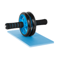 Koło roller do ćwiczeń mięśni brzucha AB Wheel kółko podwójne z matą Rebel
