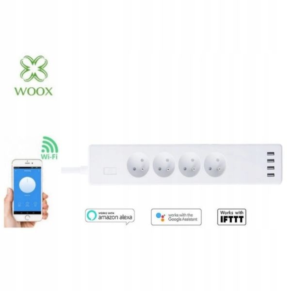 Listwa zasilająca WIFI SMART Przedłużacz 4 x USB 4 Gniazda Harmonogram WOOX zdjęcie 5