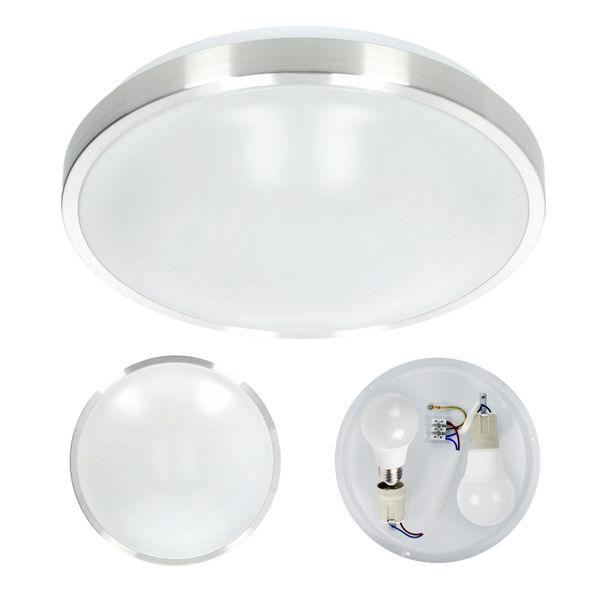 Oprawa oświetleniowa plafon LUXO chrom E27 okrągła zdjęcie 1