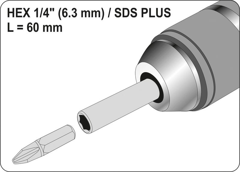 ADAPTER SDS PLUS DO BITÓW 1/4 - YT-04690 zdjęcie 4