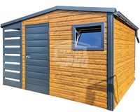 Schowek domek ogrodowy 3x3,5m + wiata 1m drzwi okno rynny dach  GP484