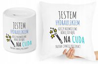 Dla Hydraulika Zestaw Poduszka + Skarbonka Z Nadrukiem Ze Zdjęciem