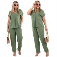 ELEGANCKI KOMPLET DAMSKI DUŻE ROZMIARY POLSKI PRODUCENT BLUZKA I SPODNIE