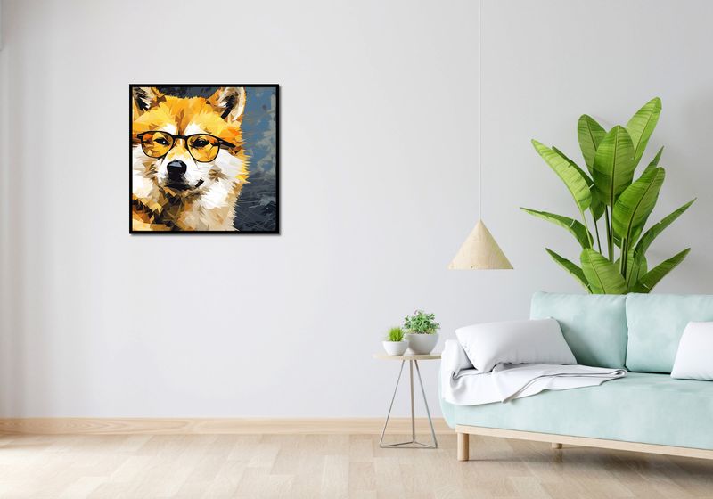 Plakat 70x70cm Intelektualny Psiak zdjęcie 4