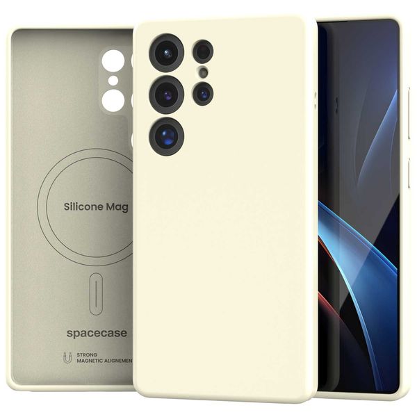 Spacecase Silicone Mag Galaxy S25 Ultra Beige zdjęcie 4