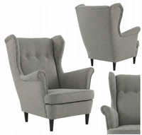 Fotel uszak skandynawski pepita czarno biały pepitka Design Family Meble