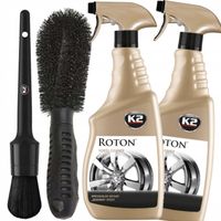 2x K2 ROTON +SZCZOTKA +PĘDZELEK KRWAWI DO MYCIA FELG ALUMINIOWYCH STALOWYCH