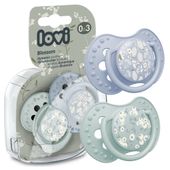 LOVI Smoczek uspokajający dynamiczny BLOSSOM BLUE 0-3m 2 sztuki