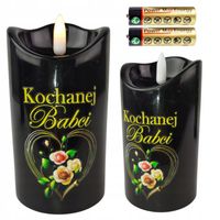 Świeczka LED na baterie wkład do znicza zniczy wkłady babci świeca 2 x R6