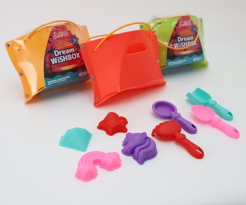 zestaw łopatek i foremek do piasku Kryształy z torbą - różowy na Arena.pl