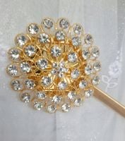 Magnes z cyrkoniami ,złoty, upięcie firan i zasłon