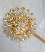 Magnes z cyrkoniami ,złoty, upięcie firan i zasłon