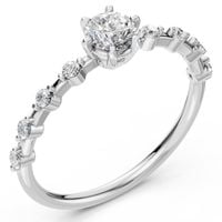 pierścionek z białego srebra 925 z diamentem (brylantem) 0,56 ct lab