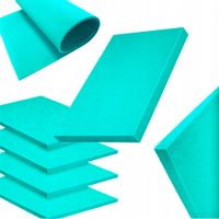 Wygłuszająca pianka mata akustyczna GŁADKA 200x100x1 cm | 2 m2 Turkusowy