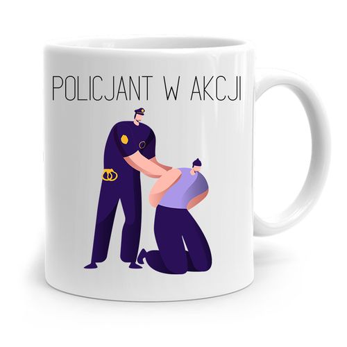 Kubek Prezent Dla Policjanta Policjantki W Akcji Z Nadrukiem Ze Zdjęciem na Arena.pl