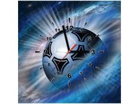 50X50CM OBRAZ ZEGAR GALAKTYCZNA PIŁKA NOŻNA KOSMOS DREWNO