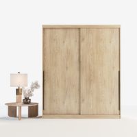 Szafa przesuwna ADAPTE 180 / 215 z półkami i drążkami - Dąb bielony