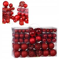 BOMBKI CHOINKOWE NIETŁUKĄCE OZDOBY ŚWIĄTECZNE ZESTAW BOMBEK 100szt CZERWONE