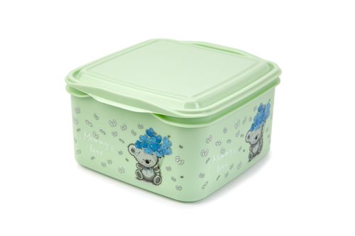 Pojemnik dla dzieci Lunchbox na jedzenie zabawki 1,4L BPA Free zielony miś na Arena.pl
