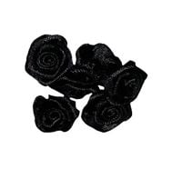 Różyczki satynowe 20 mm R03 ( 10 szt ) Czarne