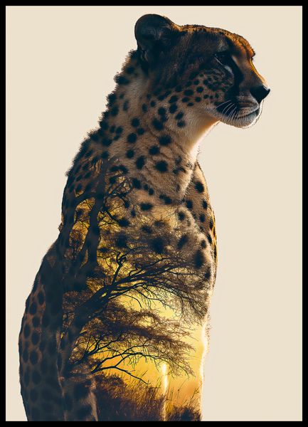 Plakat 50x70cm Gepard Duch Sawanny zdjęcie 2