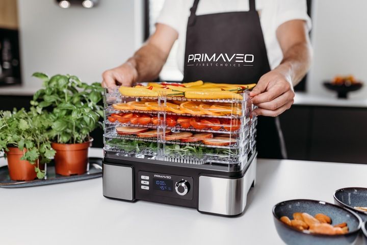 DUŻA SUSZARKA DO GRZYBÓW OWOCÓW TERMOOBIEG 450W ZEGAR PRIMAVEO POJEMNA 12L zdjęcie 14