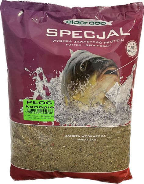 Zanęta Eldorado SPECJAL Płoć Konopie 3 KG zdjęcie 1