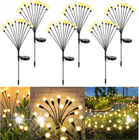 6 x Lampa Solarna Dmuchawiec 10LED Kulki Kuleczki Ogrodowa Wbijana Czujnik