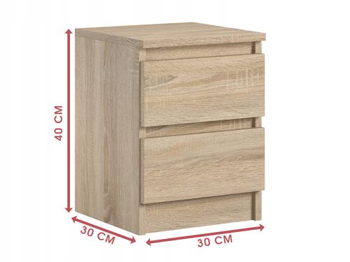 Szafka Nocna Do Sypialni 2 Szuflady Stolik Do Łóżka Pari 2 Dąb Sonoma na Arena.pl