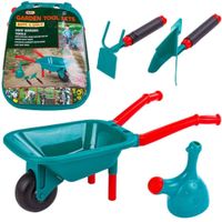 Zestaw Narzędzi Ogrodowych Dla Dzieci Taczka + Akcesoria 12 Elementów Motyka Konewka