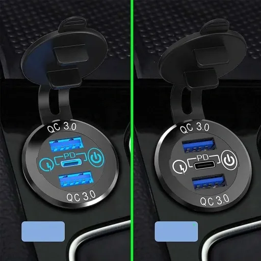 ŁADOWARKA ZAPALNICZKI 2x USB QC 3.0 + USB-C PD 60W zdjęcie 16