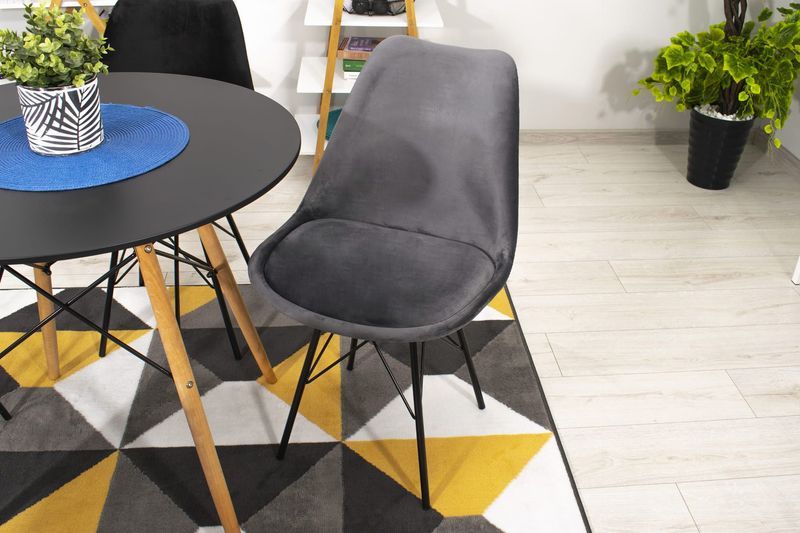 Stół do jadalni TODI 80 cm okrągły czarny nogi bukowe kuchni elegancki zdjęcie 6