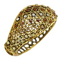 Metalowa sztywna bransoletka kolorowe kamienie