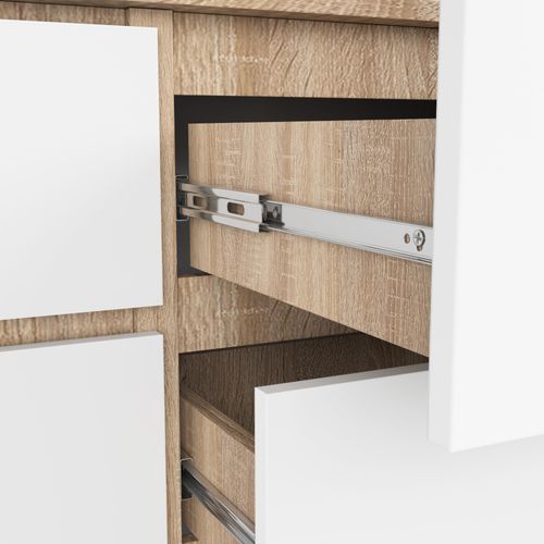 KOMODA K 120 cm 6 SZUFLAD SONOMA / BIAŁA na Arena.pl