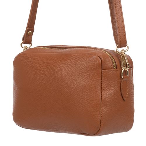 VERA PELLE torebka damska skórzana listonoszka z paskiem V486 j.camel na Arena.pl