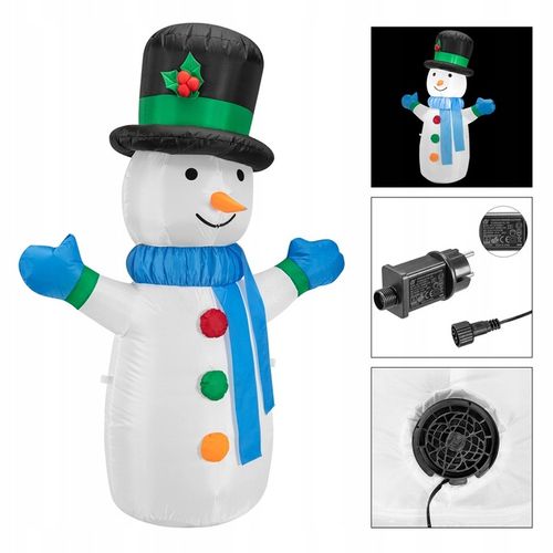 BAŁWAN DMUCHANY POMPOWANY ŚWIECĄCY OZDOBA 120cm na Arena.pl