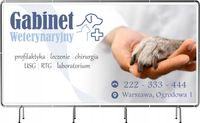 BANER REKLAMOWY 130x80 cm plandeka dużo wzorów GABINET WETERYNARYJNY