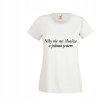 KOSZULKA TOP T-shirt napis NIBY NIE MA IDEAŁÓW