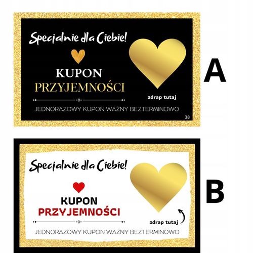KUPONY PRZYJEMNOŚCI ZDRAPKI 12 sztuk DLA CHŁOPAKA DZIEWCZYNY WALENTYNKI na Arena.pl