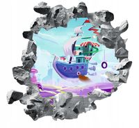 Naklejka samoprzylepna bajkowe 3D dziura w ścianie