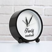 Czarny budzik z Twoim nadrukiem
