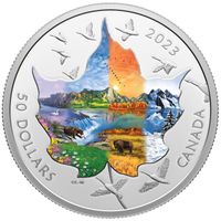 Canada: Canadian Collage - Four Seasons kolorowany 3 uncje Srebra 2023 Proof