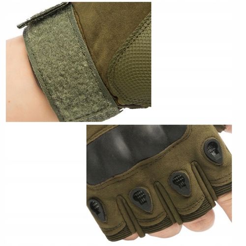 RĘKAWICE TAKTYCZNE BOJOWE rozm. XL SURVIVAL MILITARNE RĘKAWICZKI BEZ PALCÓW na Arena.pl