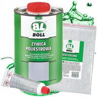 BOLL ŻYWICA POLIESTROWA 1KG WŁÓKNO SZKLANE 300GM ZESTAW NAPRAWCZY