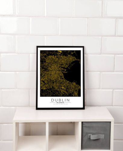 Dublin złota mapa - plakat 29,7x42 cm na Arena.pl