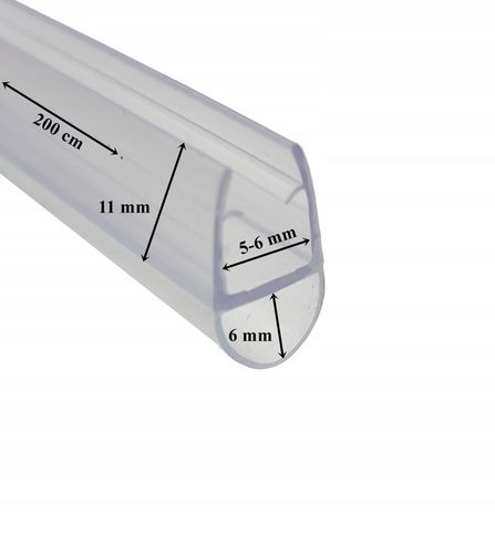 Uszczelka do kabiny drzwi parawanu boczna pionowa 5 6 mm 200 cm 2 m na Arena.pl