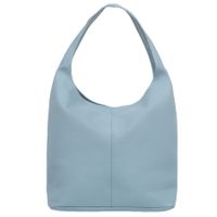 VERA PELLE torebka skórzana worek na ramię z saszetką V517 j.niebieska