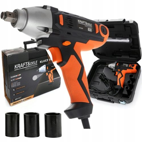 ELEKTRYCZNY KLUCZ UDAROWY 2100W 800Nm 1/2" WALIZKA +3 NASADKI KRAFT KD1557 na Arena.pl