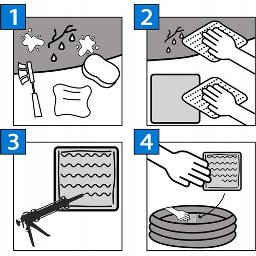 Łatka PVC do materacy Łata basenowa 27x50cm Mocny klej Odłuszczacz 100ml na Arena.pl