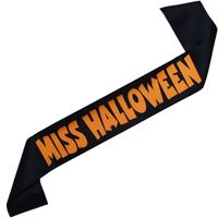 Szarfa Miss Halloween - pomarańczowy nadruk